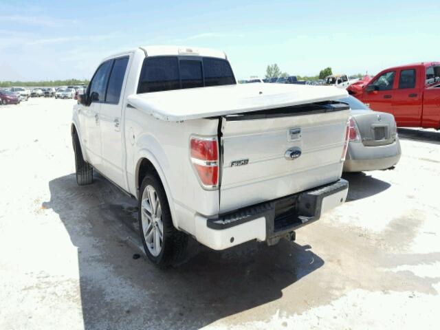 1FTFW1CT3DFB20382 - 2013 FORD F150 SUPER WHITE photo 3