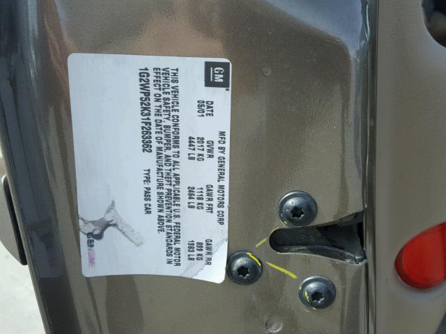 1G2WP52K31F263362 - 2001 PONTIAC GRAND PRIX 棕色 照片 10