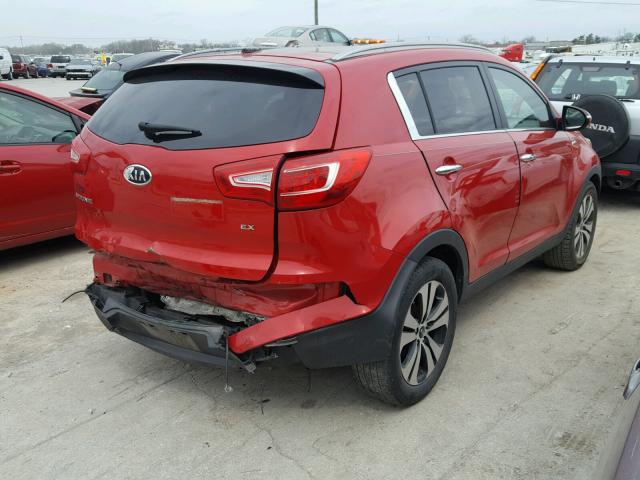 KNDPCCA29B7084840 - 2011 KIA SPORTAGE E RED photo 4