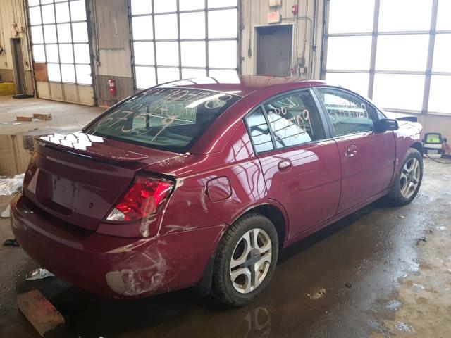 1G8AL52F84Z133336 - 2004 SATURN ION LEVEL MAROON photo 4