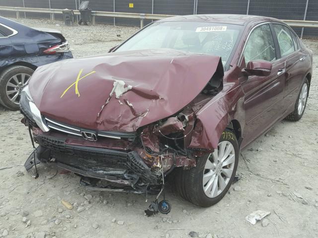 1HGCR2F83DA043731 - 2013 HONDA ACCORD EXL RED photo 2