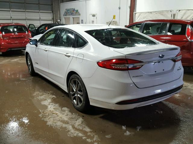 3FA6P0LU5HR278608 - 2017 FORD FUSION SE WHITE photo 3