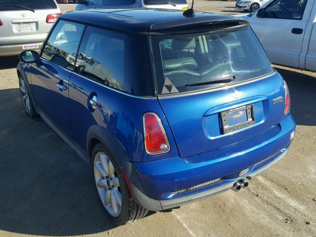 WMWRE33405TD90807 - 2005 MINI COOPER S BLUE photo 3