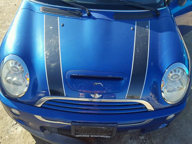 WMWRE33405TD90807 - 2005 MINI COOPER S BLUE photo 7