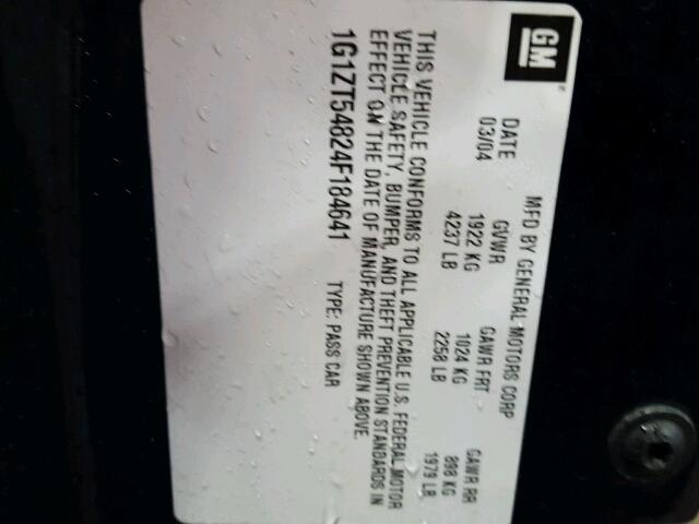 1G1ZT54824F184641 - 2004 CHEVROLET MALIBU LS 蓝色 照片 10