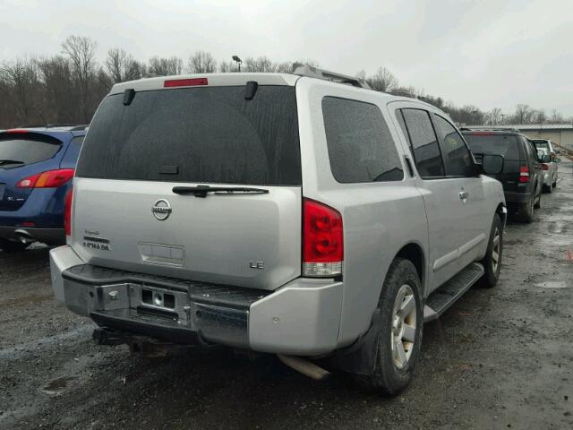 5N1AA08B34N745594 - 2004 NISSAN ARMADA SE SILVER photo 4