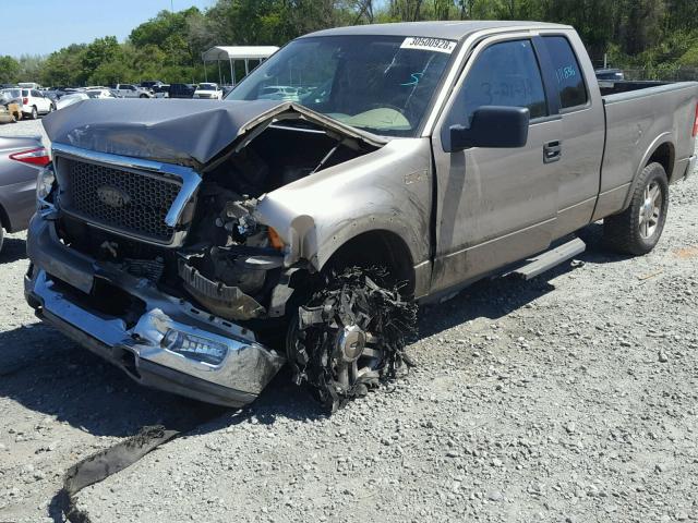 1FTPX14555NA04903 - 2005 FORD F150 BEIGE photo 2