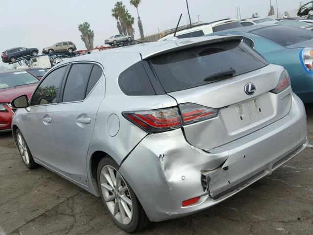 JTHKD5BH0D2129538 - 2013 LEXUS CT 200 SILVER photo 3