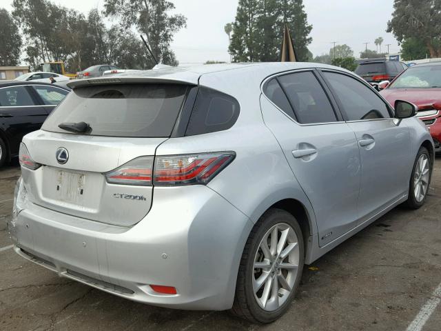 JTHKD5BH0D2129538 - 2013 LEXUS CT 200 SILVER photo 4