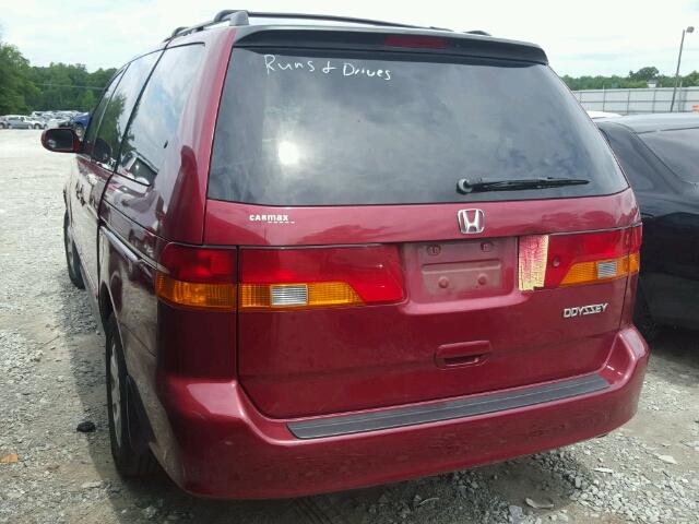 5FNRL18614B032752 - 2004 HONDA ODYSSEY RED photo 3