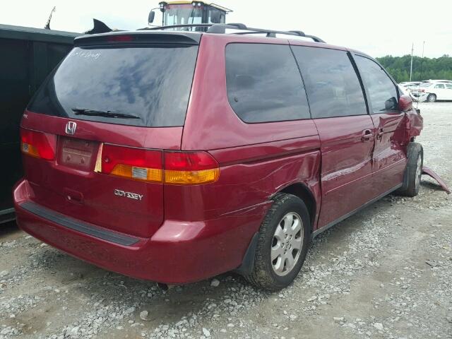 5FNRL18614B032752 - 2004 HONDA ODYSSEY RED photo 4