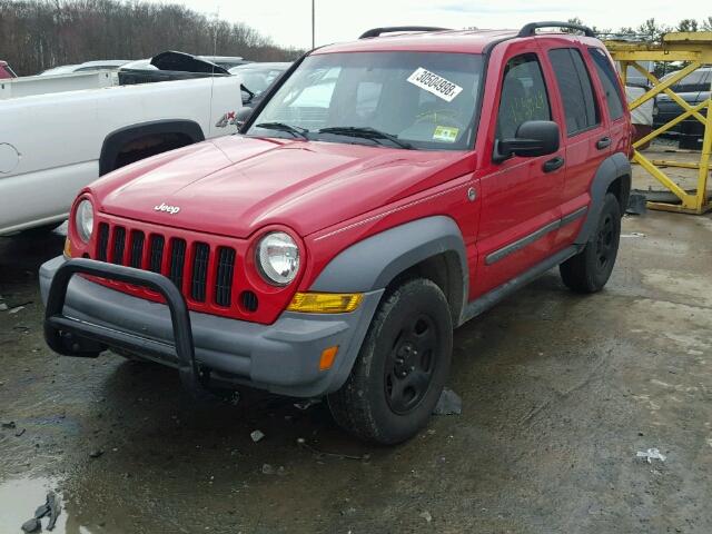 1J4GL48K85W514471 - 2005 JEEP LIBERTY SP RED photo 2