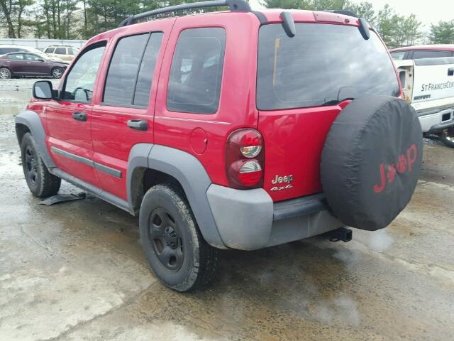 1J4GL48K85W514471 - 2005 JEEP LIBERTY SP RED photo 3