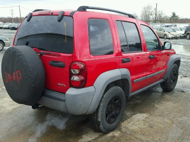 1J4GL48K85W514471 - 2005 JEEP LIBERTY SP RED photo 4