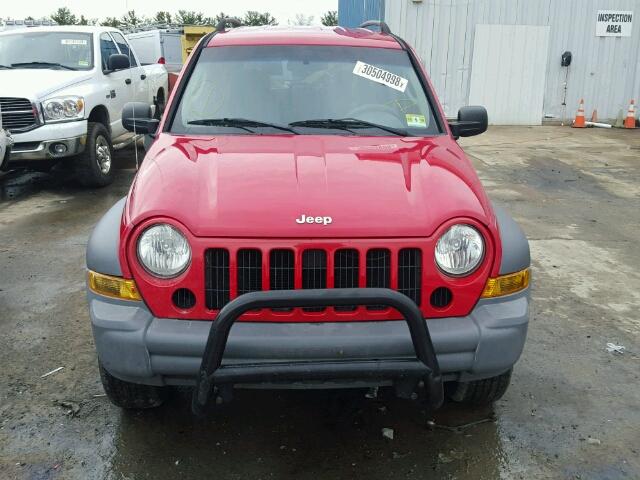 1J4GL48K85W514471 - 2005 JEEP LIBERTY SP RED photo 9