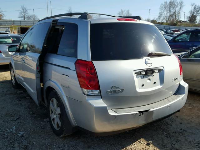 5N1BV28U84N361686 - 2004 NISSAN QUEST S SILVER photo 3