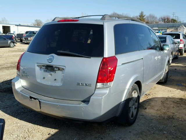 5N1BV28U84N361686 - 2004 NISSAN QUEST S SILVER photo 4