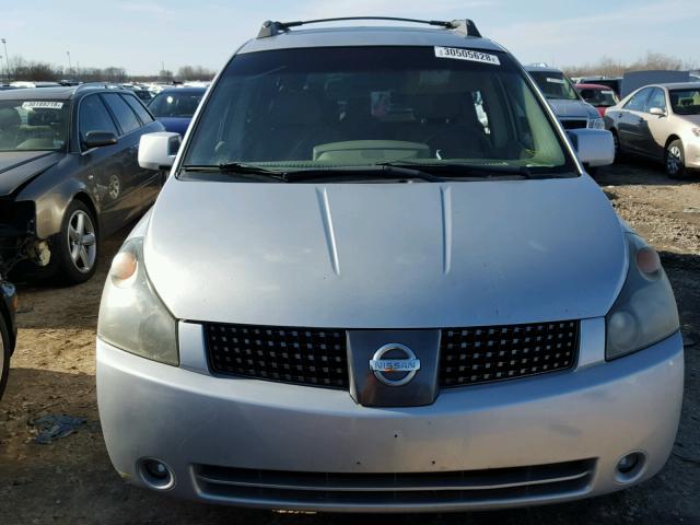 5N1BV28U84N361686 - 2004 NISSAN QUEST S SILVER photo 9