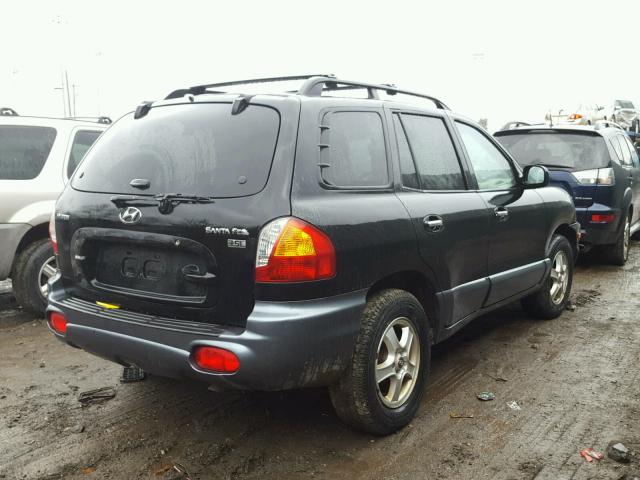 KM8SC13E54U620608 - 2004 HYUNDAI SANTA FE G BLACK photo 4