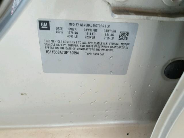 1G11B5SA7DF159594 - 2013 CHEVROLET MALIBU LS 米色 照片 10