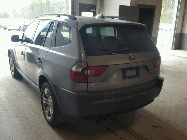 WBXPA93465WD16656 - 2005 BMW X3 3.0I SILVER photo 3