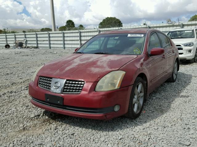 1N4BA41E24C862489 - 2004 NISSAN MAXIMA SE BURGUNDY photo 2