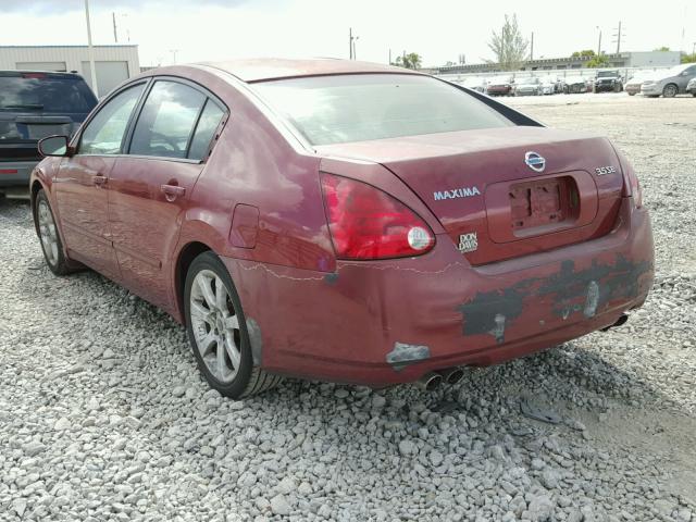 1N4BA41E24C862489 - 2004 NISSAN MAXIMA SE BURGUNDY photo 3