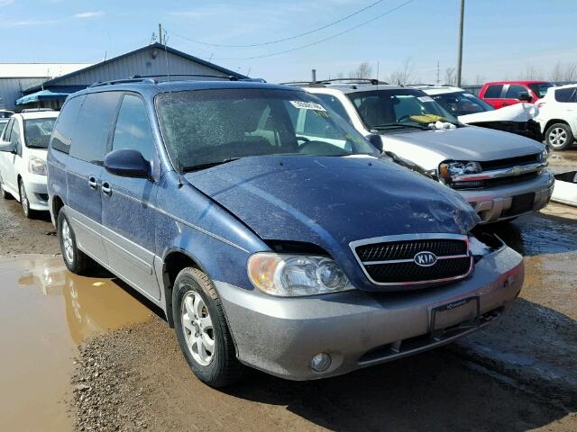 KNDUP132956694689 - 2005 KIA SEDONA EX BLUE photo 1