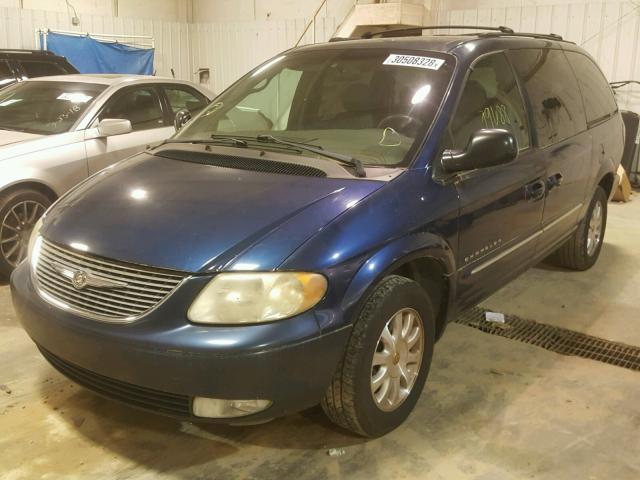 2C4GP54L81R414792 - 2001 CHRYSLER TOWN & COU BLUE photo 2