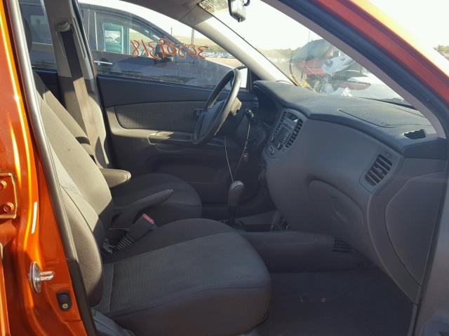 KNADE243696494665 - 2009 KIA RIO 5 SX ORANGE photo 5