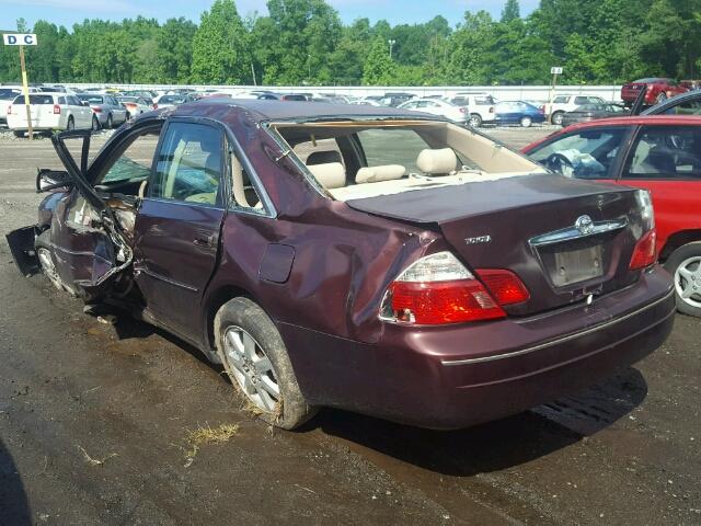 4T1BF28B13U281906 - 2003 TOYOTA AVALON XL BURGUNDY photo 3