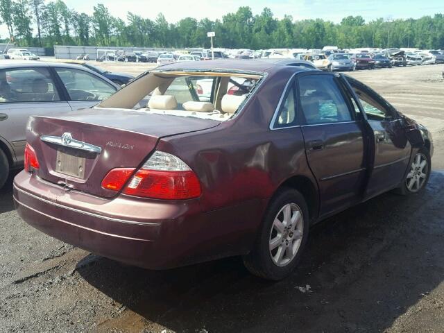 4T1BF28B13U281906 - 2003 TOYOTA AVALON XL BURGUNDY photo 4