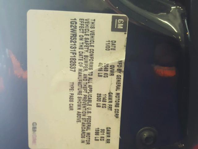 1G2WR52131F182637 - 2001 PONTIAC GRAND PRIX Qara foto 10