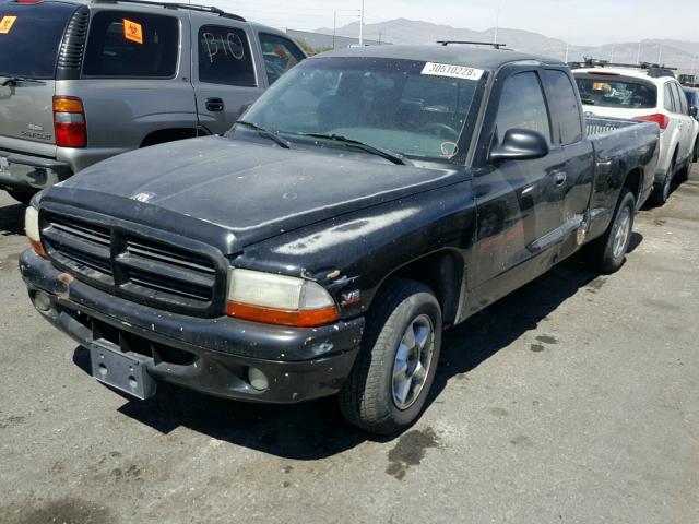 1B7GL22X3XS193349 - 1999 DODGE DAKOTA BLACK photo 2