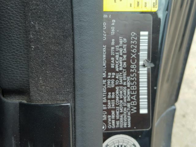 WBAEB53538CX62329 - 2008 BMW 650 I BLACK photo 10