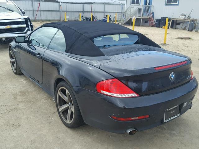 WBAEB53538CX62329 - 2008 BMW 650 I BLACK photo 3