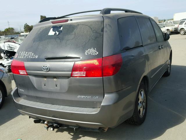 5TDZA23C54S039143 - 2004 TOYOTA SIENNA CE GRAY photo 4