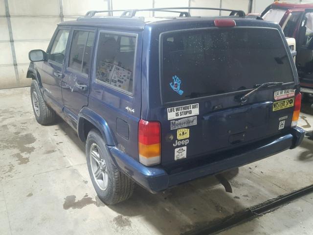 1J4FF58S3YL173110 - 2000 JEEP CHEROKEE C BLUE photo 3