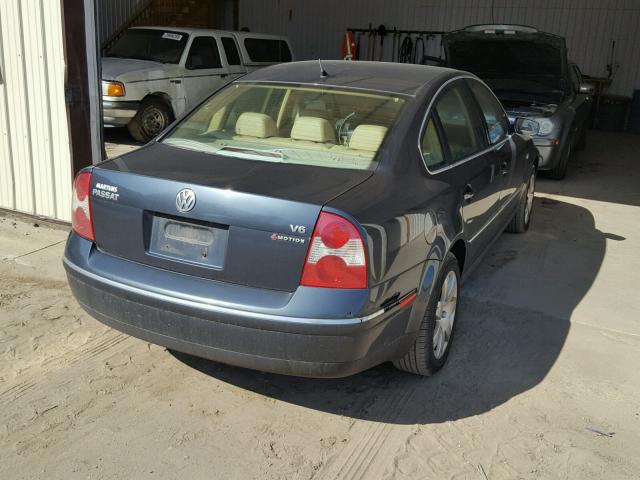 WVWTH63B61E183513 - 2001 VOLKSWAGEN PASSAT GLX BLUE photo 4