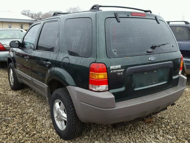 1FMYU02112KB23628 - 2002 FORD ESCAPE XLS GREEN photo 3