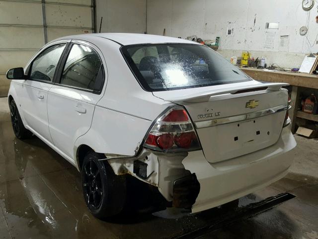 KL1TD56E59B661131 - 2009 CHEVROLET AVEO LS WHITE photo 3