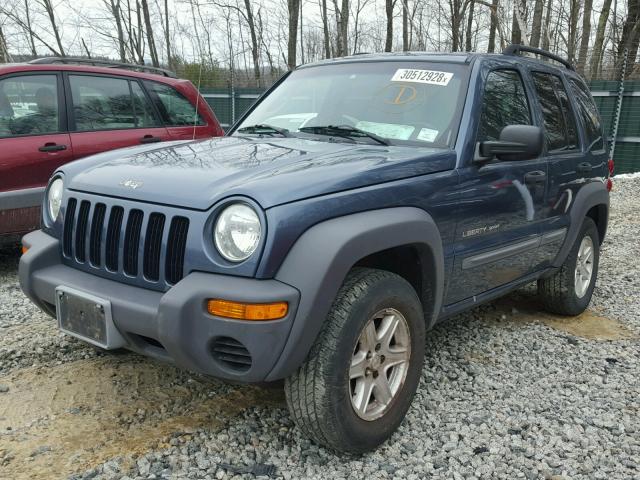 1J4GL48K12W347091 - 2002 JEEP LIBERTY SP BLUE photo 2