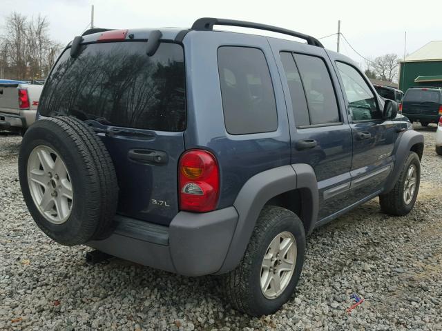 1J4GL48K12W347091 - 2002 JEEP LIBERTY SP BLUE photo 4