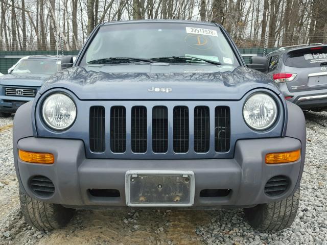 1J4GL48K12W347091 - 2002 JEEP LIBERTY SP BLUE photo 9