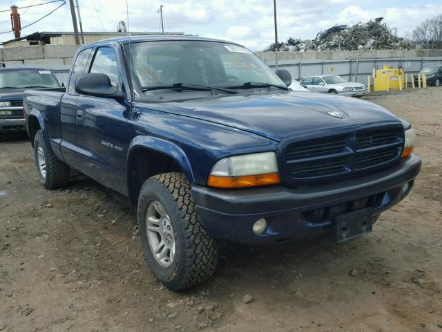 1B7GG32N02S614266 - 2002 DODGE DAKOTA SPO BLUE photo 1