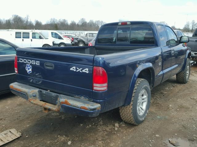 1B7GG32N02S614266 - 2002 DODGE DAKOTA SPO BLUE photo 4