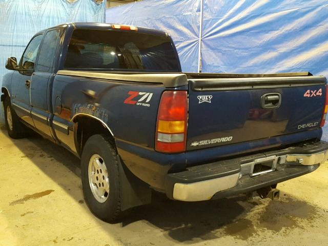 1GCEK19T01E151721 - 2001 CHEVROLET SILVERADO BLUE photo 3