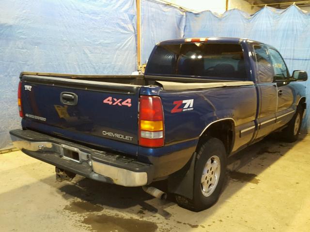 1GCEK19T01E151721 - 2001 CHEVROLET SILVERADO BLUE photo 4