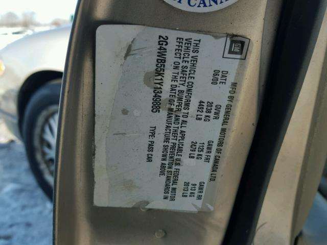 2G4WB55K1Y1349885 - 2000 BUICK REGAL LS GOLD photo 10