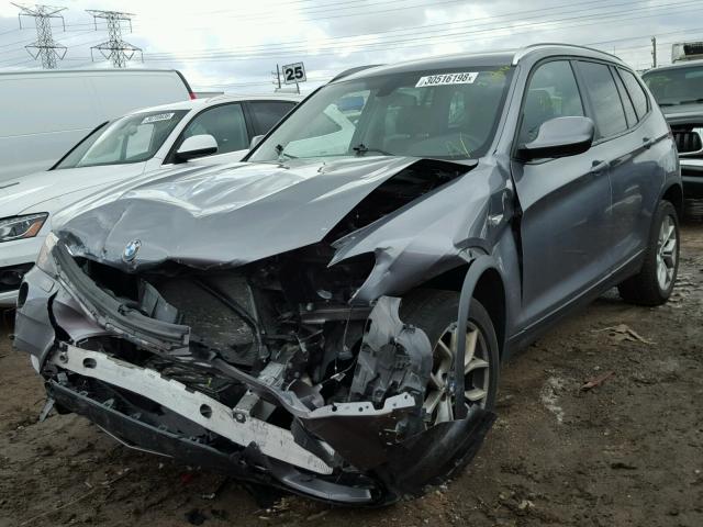 5UXWX7C52E0E82727 - 2014 BMW X3 XDRIVE3 GRAY photo 2